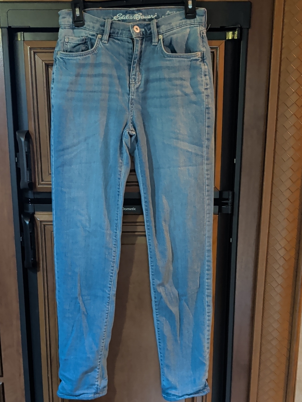 Eddie Bauer Women's Cotton Lined Light Blue Straight Leg Jeans
